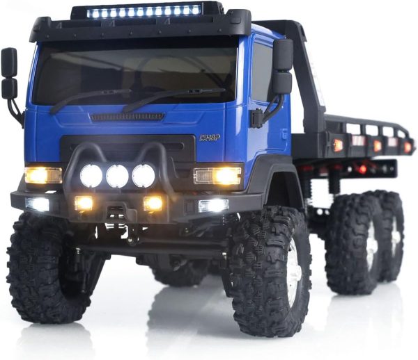 1/18 6x6 CR18P Flatbed Truck RTR RC Rock Crawler Off-Road Truck 2-Speed Lights Motor Servo ESC Hobby Model(Blue) - Image 3