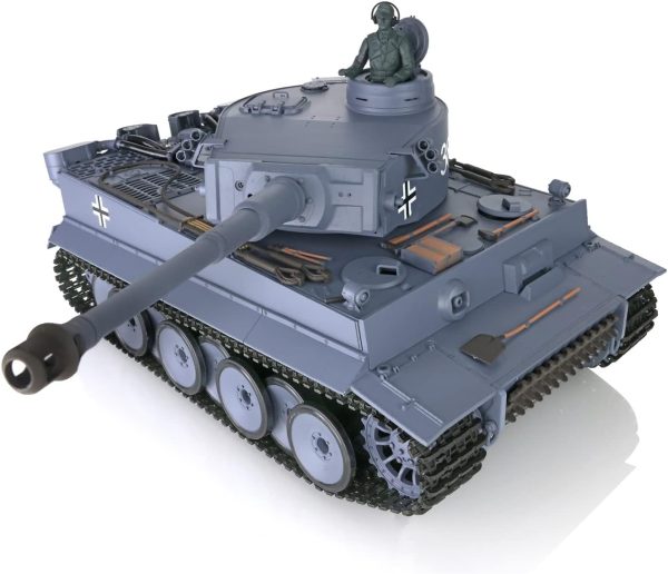 2.4Ghz Heng Long 1/16 Scale 7.0 Plastic Ver German Tiger I RTR RC Tank 340° Rotating Turret Infrared Combat Smoking Unit Lifting Barrel Light Sound 3818 Model BB Shooting Airsoft Tank - Image 4