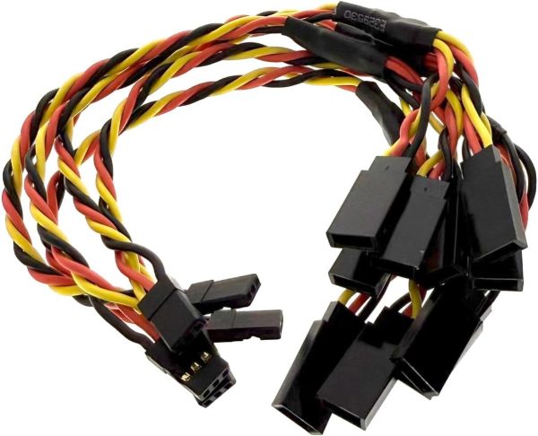 BackBayRC - 20CM 20awg Y Servo Splitter/Extension Wire - 100 Strands for RC Vehicles, Drones, E-Bikes - 5 Wires per Pack - Image 2