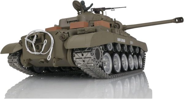 Heng Long RC Tank 1/16 Customized 7.0 M26 Pershing RTR 3838 Idle Smoking Metal Tracks Wheels 360° Rotating Turret Infrared Combat Lifting Barrel Light Sound BB Shooting Airsoft Tank - Image 3