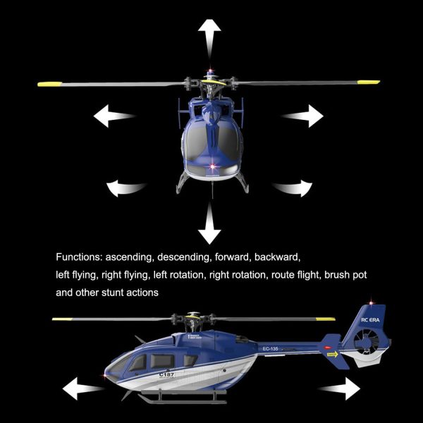 EC135 C187 Remote Controlled Heli Aircraft Plane RC Helicopter add Optical Flow Positioning Single Rotor No Ailerons 6-Axis Gyroscope Altitude Hovering Aerobatics for Adults Beginners - Image 7