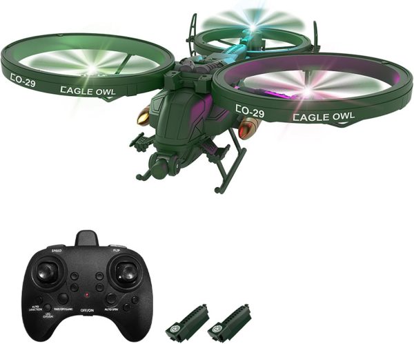 GoolRC RC Plane RC Drone, 6 Channel Remote Control Airplane, 6 Axis Gyro RC Helicopter, 2.4GHz RC Aircraft Fighter with 3D Flips, Circle Flight, Headless Mode, Auto Hover, LED Lights and 2 Battery - Image 2