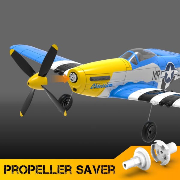 RC Plane RTF 4 Channel Remote Control Airplane with 3 Modes - Ready to Fly Upgrade P51 Mustang RC Airplane for Beginners Adult with Xpilot Stabilization System & One Key Aerobatic - Image 8