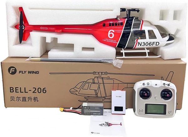 F FLYWING Bell 206 RC Helicopter V3 6CH GPS Altitude Hold Two Rotor 1:16 RC Scale Helicopter PNP RTF with H1 Flight Control System Bell 206 v3 Helicopter - Image 9