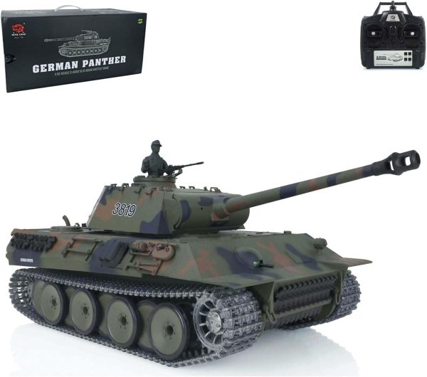 Heng Long RC Tank German Panther V 1/16 Scale 7.0 Upgraded Metal Version RTR RC Tank 3819 Model Smoke Unit 340° Rotating Turret Infrared Combat BB Shooting Airsoft Tank That Shoot - Image 2