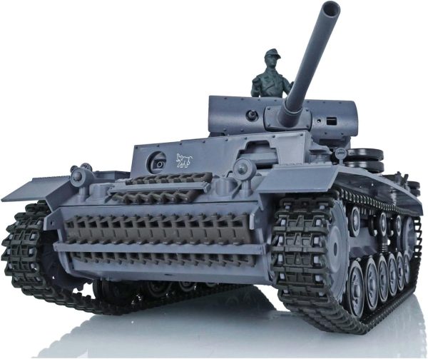 2.4G Heng Long RC Tank 1/16 Scale 7.0 Plastic German Panzer Iii L RTR RC Tank Model 3848 340° Rotating Turret Infrared Combat Smoke Unit BB Pellets BB Shooting Airsoft Tank - Image 3