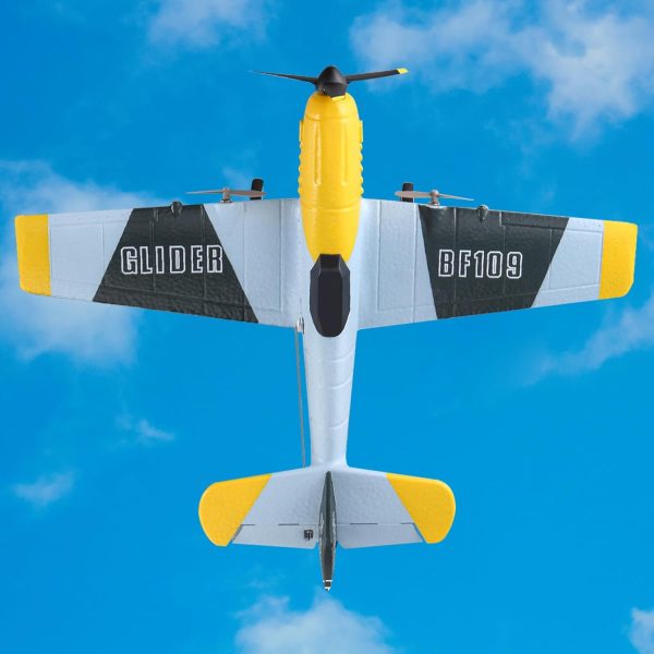 RC Plane 3 Channels Remote Control Airplane Toy, 2.4Ghz RC Planes with Gyro Stabilization System Glider Aircraft Plane and 2 Batteries, Easy RC Fighter Fly for Boys Kids and Beginners (yellow) - Image 7