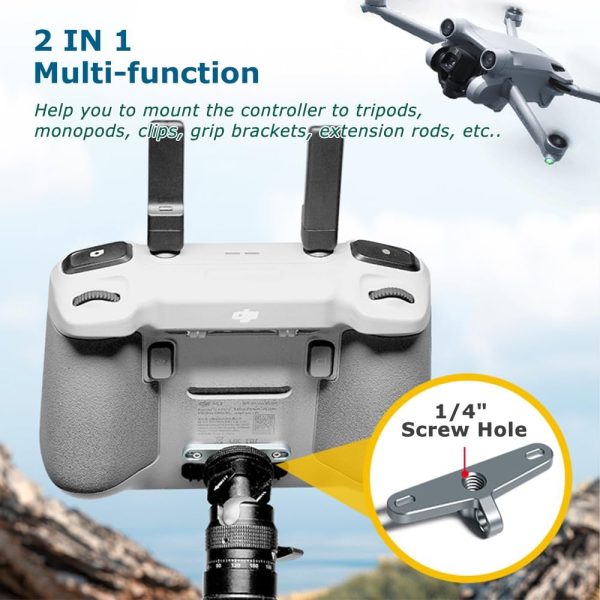 Bike Mount Tripod Mount Adapter for DJI RC / RC2 Remote Control, Neck Strap Holder Mount with 1/4" Screw Hole for DJI Mini 4 Pro/Mini 3 Pro/Mini 3 - Image 5