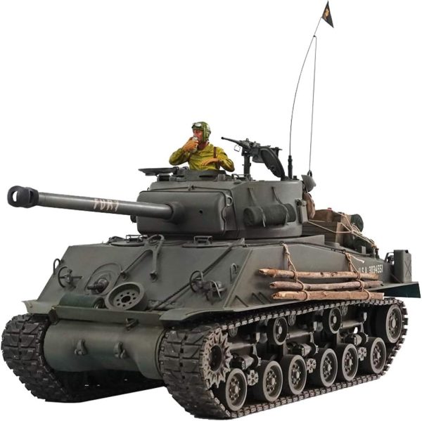 1/10 M4A3E8 Fury Sherman Brad Pitt Tank with Master Camouflage Weathering+Figure RTR RC Tanks - Image 2