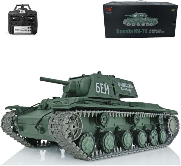 Heng Long Infrared Combat RC Tank 2.4G 1/16 7.0 Upgraded Soviet Kv-1 RTR 3878 Metal Tracks 340° Rotating Turret Smoking BB Shooting Airsoft Tank That Shoot BB Pellets - Image 2