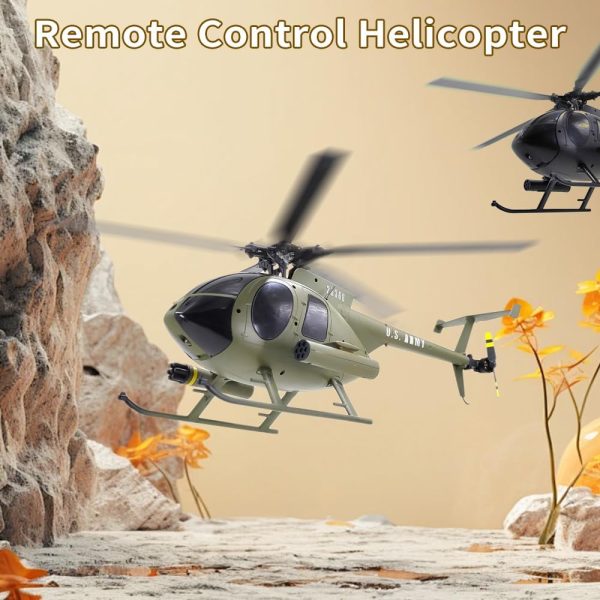 GoolRC C189 RC Helicopter, 4CH Remote Control Helicopter, 1:28 2.4GHz MD500 RC Aircraft with 6-Axis Gyro, Dual Brushless Motors, One Key Take Off/Landing for Adults, 2 Batteries (Black) - Image 3