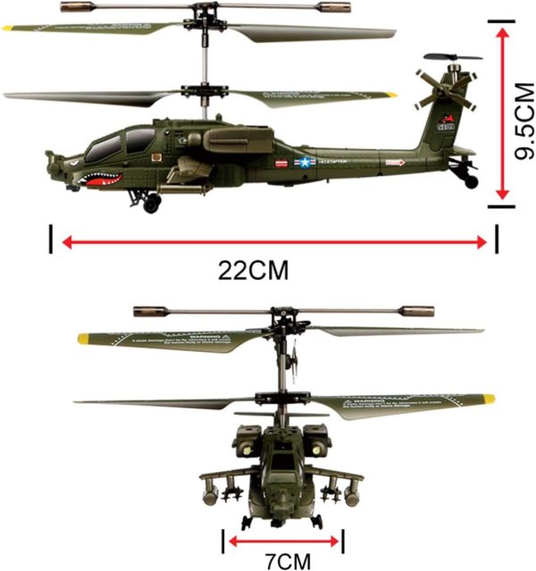 POCO DIVO Apache AH-64 Helicopter RC Flight Infrared 3CH AH64 S109 Gyro Military Aircraft Model S109G - Image 7