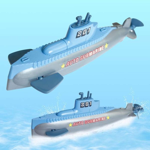 Wind up Submarine Bath Toy, Funny Pigboat Water Toy SUB Bathtub Toy Clockwork Submarine Tub Toy Submarine Pool Beach Toy, Windup Submarine Bath Toy Clockwork Pigboat Floating Toy - Image 2