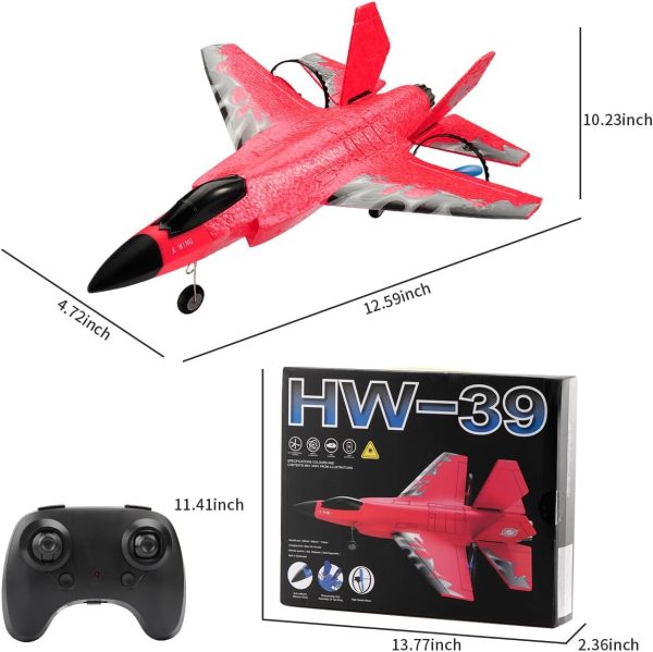 ANTSIR RC Airplane F-35 Remote Control Lightning II Jet Plane, 2.4Ghz Smart Gyro Easy to Fly for Kids Adults Beginners (Red) - Image 8