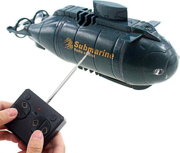 Tipmant Mini RC Nuclear Submarine Toy Remote Control Boat Electric Dive Fish Water Tank Kids Gifts (Blue) - Image 2