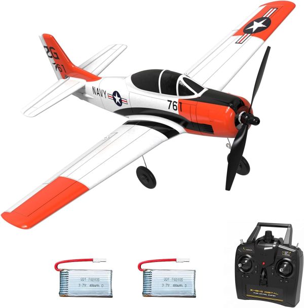 Volantex RC Airplane 2.4Ghz 4 Channel Remote Control,with Aileron T28 Trojan Parkflyer RC Aircraft Plane,Ready to Fly with Xpilot Stabilization System,Perfect for uitable for Kids and Beginners - Image 2