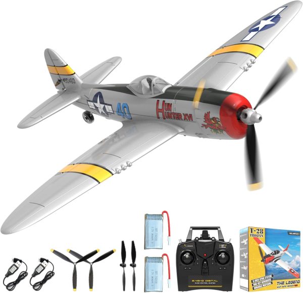 CKYSCHN RC Plane for Beginners, VOLANTEXRC 4 Channel P-47 RC Airplanes, Remote Control Airplanes for Adults, Hobby RC Airplanes with Xpilot System, One Key Aerobatic Planes - Image 2