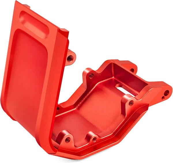 RCHUBAM Aluminum Center Skid Plate Servo Cover Guard Armor Protection Skid Plate for LOSI 1/4 Promoto-MX Motorcycle Upgrade Parts (Red) - Image 2