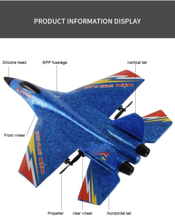 RC Plane,Remote Control Airplanes, Su-27 Ready to Fly Remote,2 Channel 2.4GHZ Remote Control Plane Aircraft,RC Airplane for Boys Girls Adults Beginners - Image 5