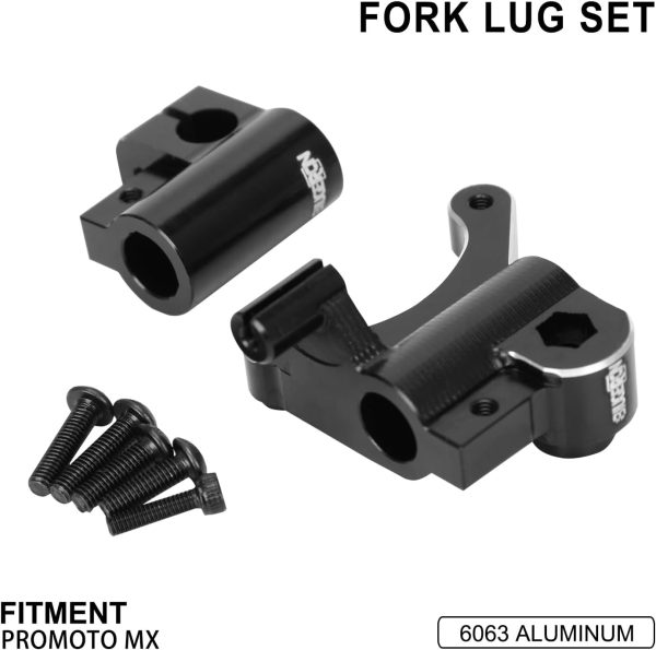 Fork Lug Set 7075 Aluminum for RC Motorcycle Promoto-MX 1/4 promoto mx rc Dirt Bike-Black - Image 3