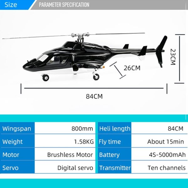 RC Helicopter for Adults, FLYWING FW450L Airwolf 450-Class 2.4G 6CH Military Helicopter, with GPS Positioning, Dual Brushless ESC, RTF VersionAircraft for Beginners - Image 7