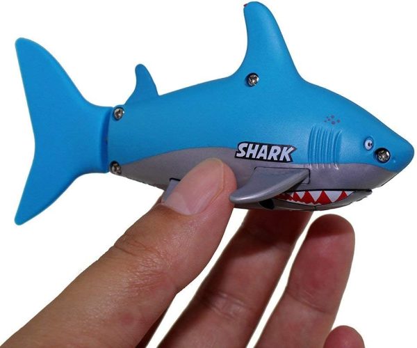 Tipmant Mini RC Fish Electronic Shark Remote Control Boat Ships & Submarine Swim in Water Pool Bathtub Kids Electric Toy (Black & Blue) - Image 9