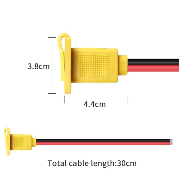 RIIEYOCA XT90 Adapter with Mount Panel Cable 10AWG XT90 Male Plug with Mount Panel to bare wire Power Cable for RC Lipo Battery Solar Panel E-bike Skyzone FPV Monitor Power Supply (30CM) - Image 5