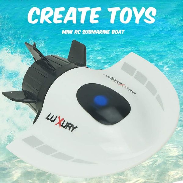 GoolRC Mini RC Submarine Boat, Remote Control Waterproof Diving Toy for Kids (White) - Image 3