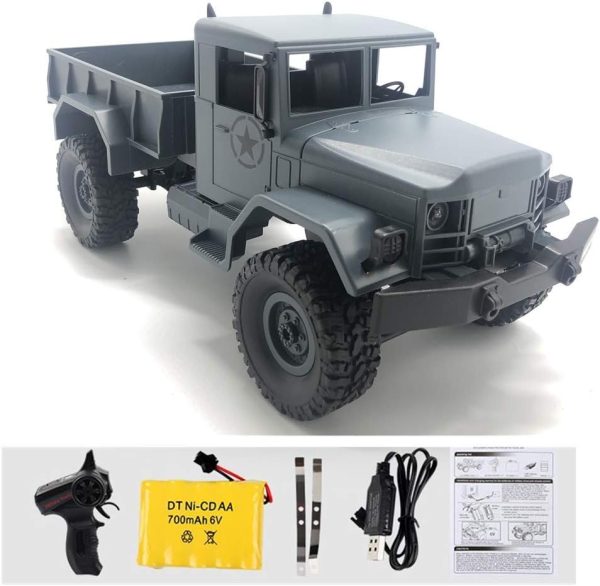 Gray 1/16 2.4G 4WD Off-Road RC Military Truck Rock Crawler Army Car (Model M35-A2) - Image 2