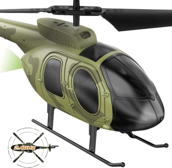 VATOS Remote Control Helicopter for Kids, Camouflage RC Helicopter, 2.4GHz Radio Controlled Helicopter with Gyro 3 Channel Indoor Toy, One-Key Take-Off, Gift for Boys Adults - Image 2