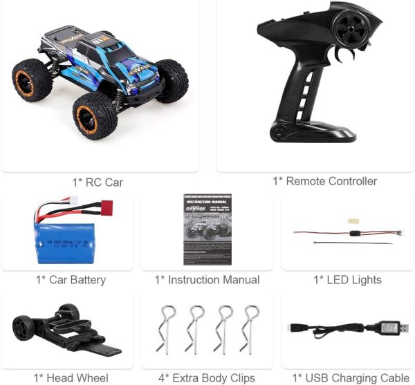 GoolRC 16889A RC Car, 1:16 Scale Remote Control Car, 4WD 45KM/H High Speed RC Truck with Brushless Motor, 2.4GHz All Terrain Off Road RC Crawler, Electric Vehicle Toy for Kids and Adults (Blue) - Image 10