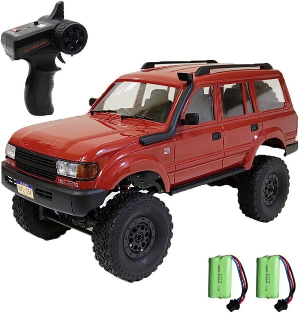 GoolRC RC Truck, WPL C54 RC Crawler 1/16 Scale Remote Control Car, 4WD All Terrain Off Road RC Rock Crawler, 2.4GHz RC Climbing Car with LED Lights and Two Batteries for Kids and Adults (Red) - Image 2