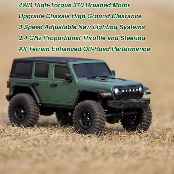 1/18 RC Crawler RC Jeep Remote Control Truck Off Road RC Rock Crawler 4x4 RTR All Terrain 370 Brushed Motor 2.4GHz Fully Proportional 3 Range Speed Upgrade Chassis Model Hobby Toy for Adult - Image 7