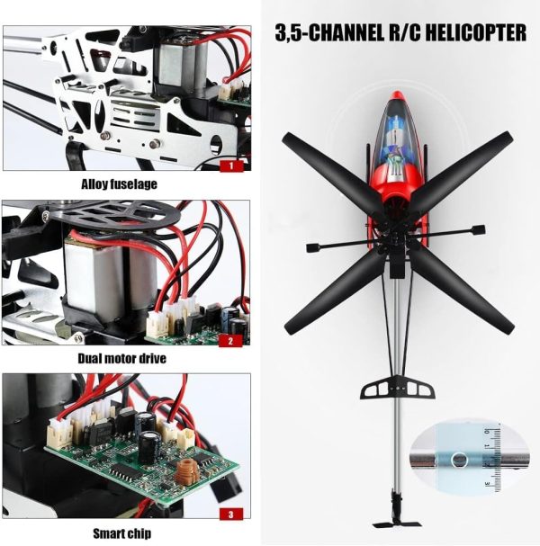 Large Fall Resistant Rc Helicopter 3.5 Channels Remote Control Helicopter Toys Gift with LED Light Night - Image 4