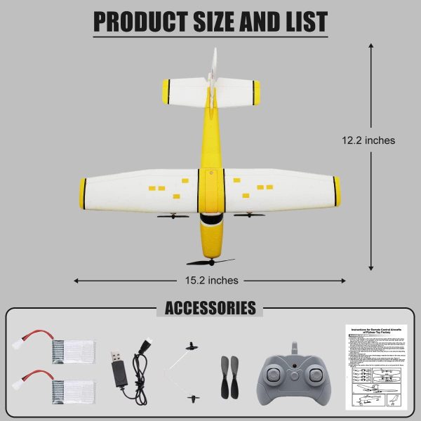 fisca RC Plane Remote Control Cessna 182 Airplane, 2.4Ghz 2CH Foam Drone Ready to Fly Aircraft Toy for Kids and Adults - Image 7