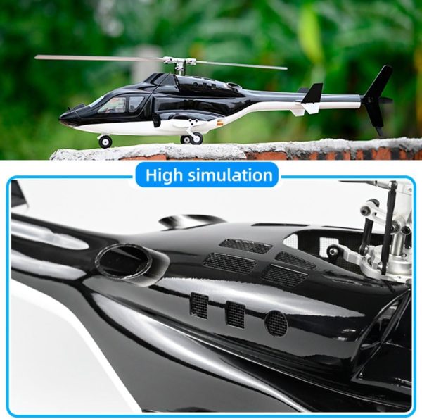 RC Helicopter with GPS for Adults, FLYWING FW450L Airwolf 450-Class 2.4G 6CH Dual Brushless Motor RC Military Helicopter Support Fixed-Point Mode, 3D Stunt Mode and Auto Navigation Mode - Image 4