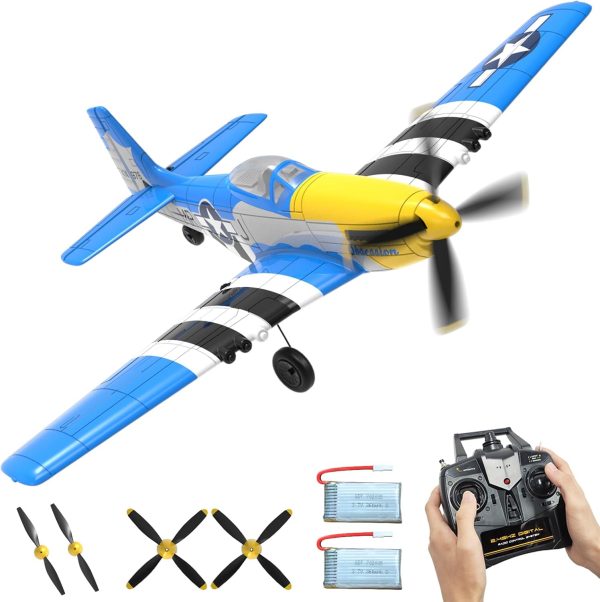 RC Plane RTF 4 Channel Remote Control Airplane with 3 Modes - Ready to Fly Upgrade P51 Mustang RC Airplane for Beginners Adult with Xpilot Stabilization System & One Key Aerobatic - Image 2