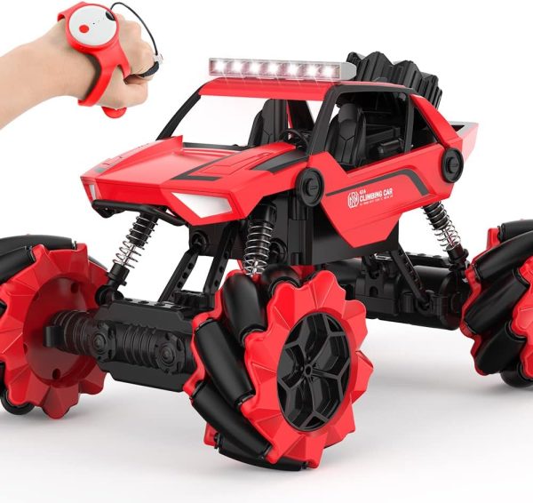 NQD Gesture Remote Control Car - 4WD Off-Road 1:14 Big Monster Stunt Car with 360° Spins All Terrain Hand Controlled Sensor Toy Cars with Lights Music for Kids Boys & Girls Birthday Gifts (RED) - Image 2