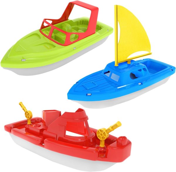 Toy Boats, 3 PCS Boat Bath Toy Toddler Pool Toys, Toy Boats for Water Play Plastic Toy Boats for Toddlers 1-3 - Image 2