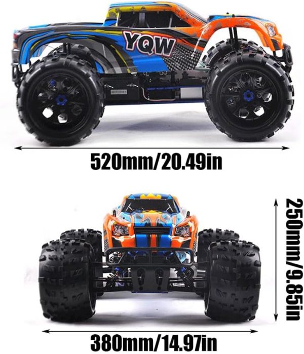 Nitro Powered Car 1/8 RC Truck Hobby Grade Racing Car for Adult 20.5IN 26CXP Nitro Engine RC Rock Crawler Remote Control Buggy Nitrogen Drive 4WD 90KM/H Metal Chassis Gas 125CC - Image 3