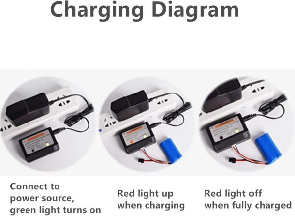 CBB 7.4v 2800mah Li-ion Battery for Heng Long RC Tank MJX RC Aircraft with L6.2-2P Plug 2 Pack and 7.4V Balance Charger - Image 6