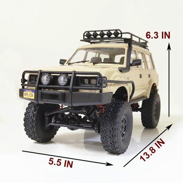 RC Rock Crawler 4x4 RC Truck WPL C54-1 RC Crawler Off Road 1/16 Scale RTR All Terrain Proportional Throttle Steering 2.4Ghz 260 Motor Upgraded Chassis and Counter Rotating Gearbox Adult - Image 8