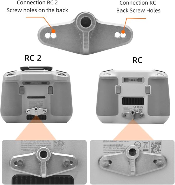 Bike Holder Mount Adapter for DJI RC/RC2 Controller Bike Bicycle Handlebar Mount Holder Clamp Clip Base Compatible for DJI Mini 4 Pro/Mini 3 Pro Drone with Screen Remote Control 1/4 Screw - Image 5