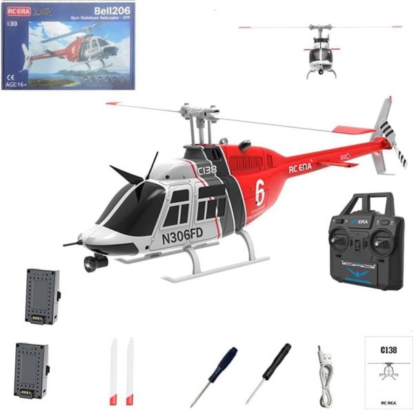 C138 206 Remote Control Helicopter with Optical Flow Positioning, 1/33 Scale 2.4G 6CH RC Aircraft Plane Drone with 6-axis Gyro & Altitude Hold & No Aileron -RTF Version - Image 2