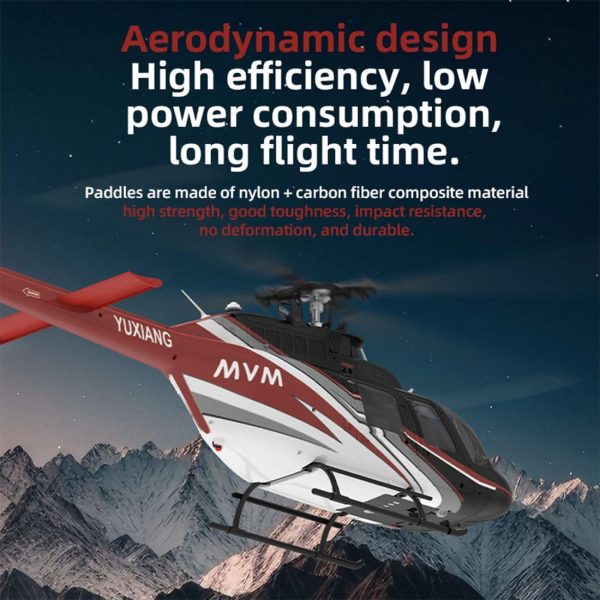 F08 Bell206 RC Helicopter for Adult, 1/27 Scale 6CH Brushless Direct-Drive Flybarless Helicopter Model with 6-Axis Gyro, 3D/6G RC Aircraft Model Toys (2 Batteries) - Image 4