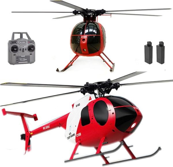 MD500 C189 Remote Control Helicopter Aircraft Add Optical Flow Positioning 1/28 Scale 4CH RC Heli Maintain Altitude Hover RTF US Rescue Helicopter (RTF 2Packs Battery) - Image 2