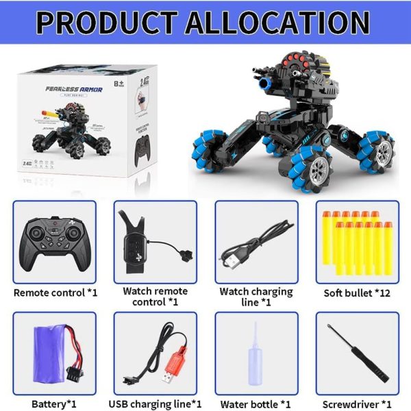 RC Cars, Remote Control Monster Truck for Kids Shooting Dual Remote Truck with Soft Bullets Battle Tanks Toys for Boys and Girls - Image 5