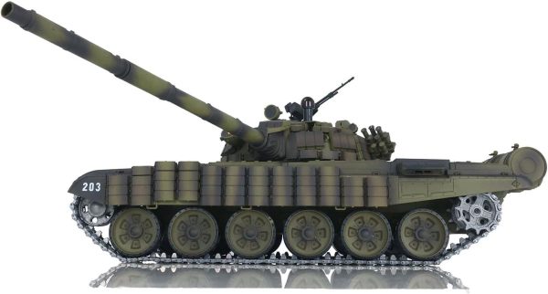 Heng Long 1/16 RC Tank 7.0 Upgraded Version T72 3939 Metal Battle Vehicle 340° Rotating Turret Metal Tracks Sloking Unit Infrared Combat Lifting Barrel Light Sound BB Shooting Airsoft Tank - Image 6