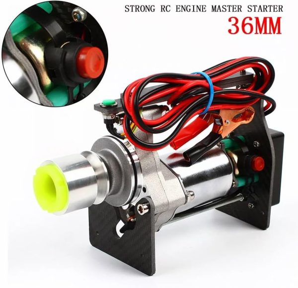 Strong Terminator Power Engine Starter for 15-80cc Gasoliine Engine RC Airplane Helicopter 12v-18v 40A RC Engine Starter Easy Control Carbon Fiber 36mm 6:1 Gear - Image 5