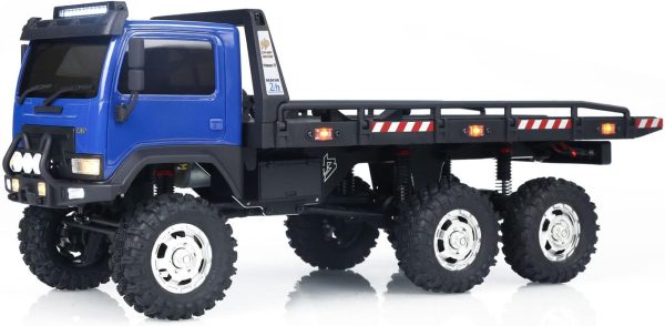 1/18 6x6 CR18P Flatbed Truck RTR RC Rock Crawler Off-Road Truck 2-Speed Lights Motor Servo ESC Hobby Model(Blue) - Image 4